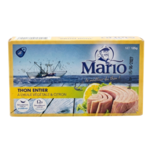 Mario Moroccan Solid Light Tuna in Vegetable Oil with Lemon - Thon Entier (125g 4.41 oz)